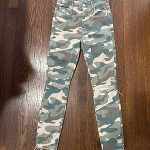 Mother Denim high wasted camo jeans
